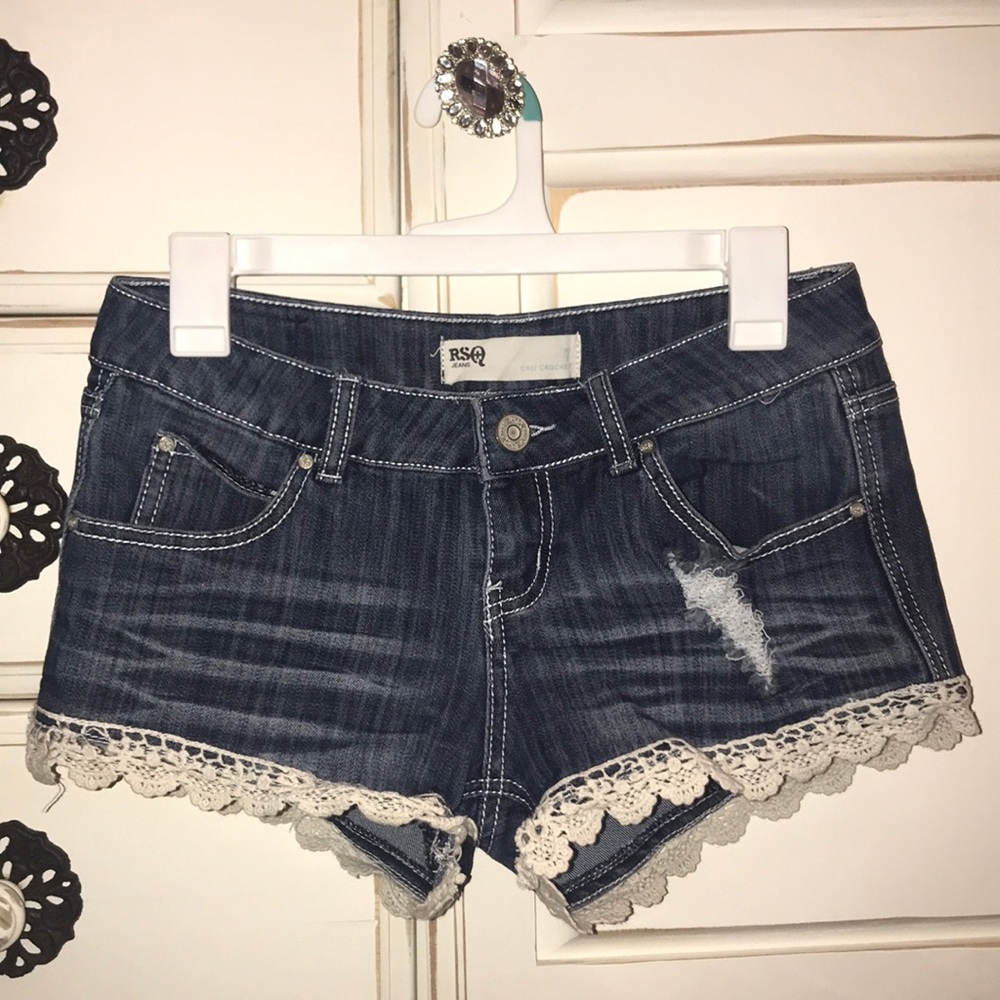 RSQ Jeans Cali Crochet Jean shorts